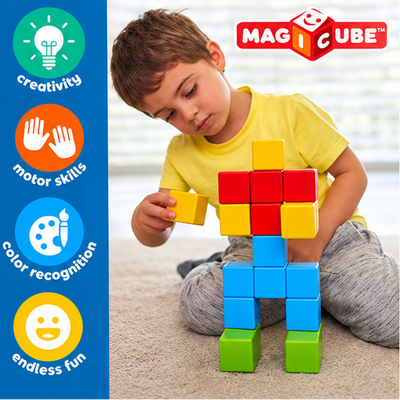 Magicube Magnetic Blocks STEM Building Toy Set MAGICUBE 16PCS SAFARI