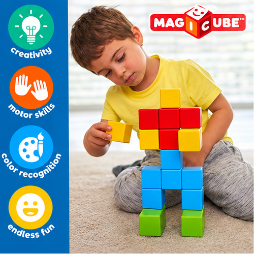 Magicube Magnetic Blocks STEM Building Toy Set MAGICUBE 16PCS SAFARI