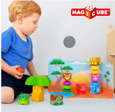 Magicube Magnetic Blocks STEM Building Toy Set MAGICUBE 16PCS SAFARI