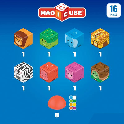 Magicube Magnetic Blocks STEM Building Toy Set MAGICUBE 16PCS SAFARI